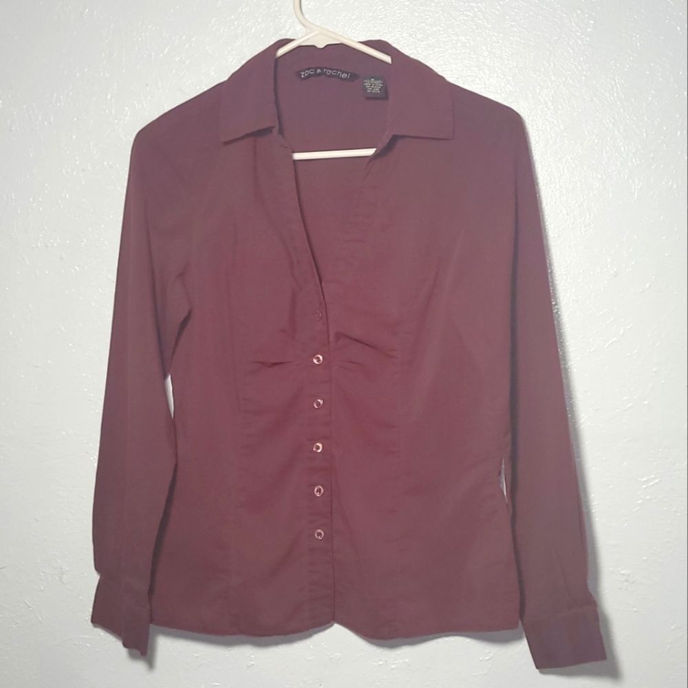 Zac & Rachel Women's Size Small Burgundy Shirt